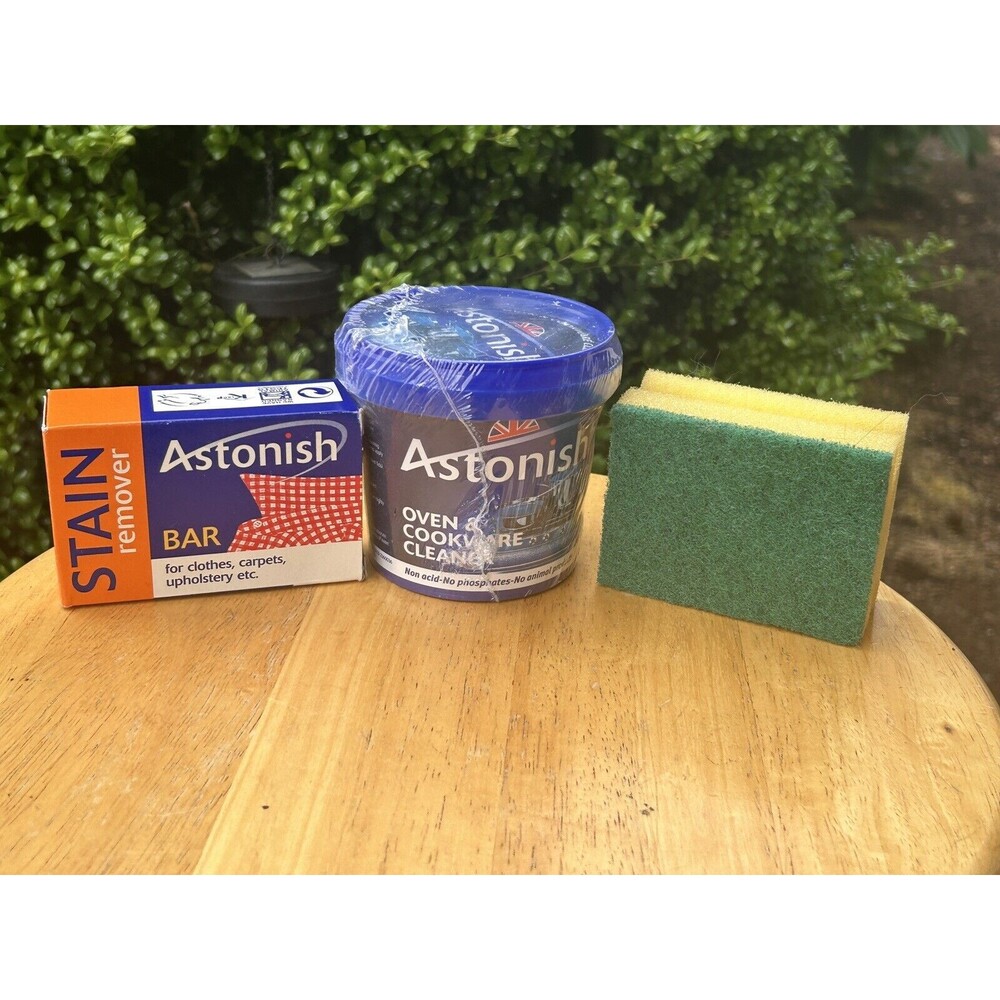 Astonish Oven & Cookware Cleaner Paste 17oz Stain Remover Bar 2.5oz Spon…